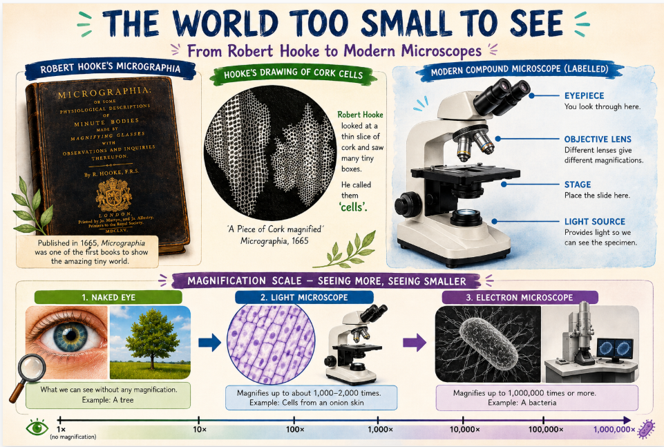 History of microscope including Robert Hooke Micrographia and compound microscope