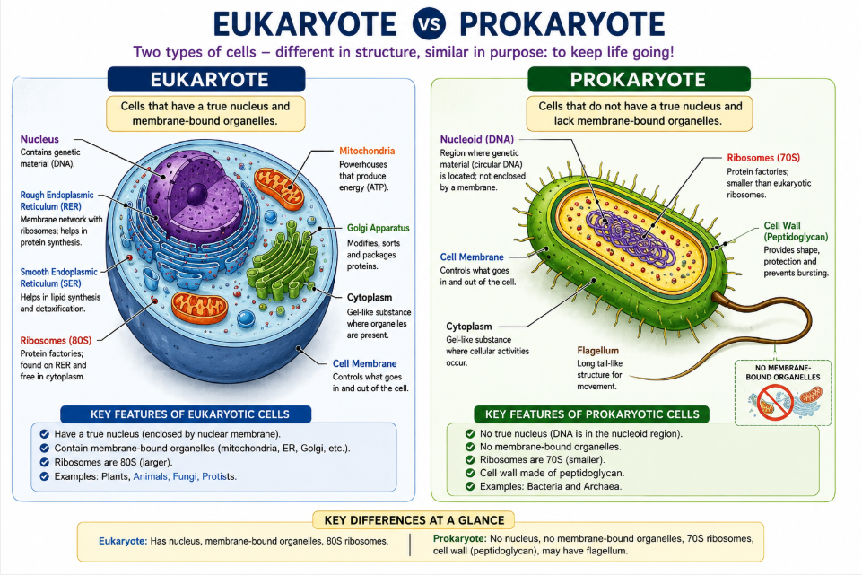 Comparison of prokaryotic and eukaryotic cells