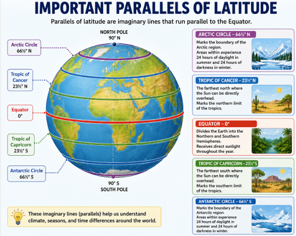 Important Parallels of Latitude diagram