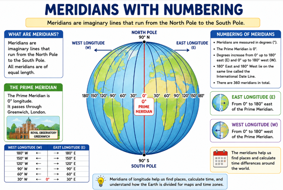 Meridians with Numbering
