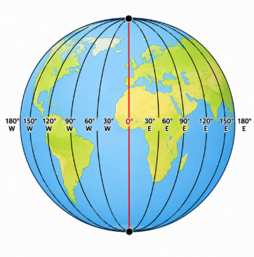 Globe with Longitudes